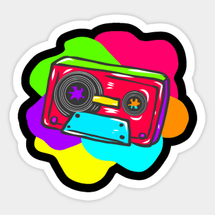 Neon Hippy 80s 90s Costume Retro Vintage Sticker